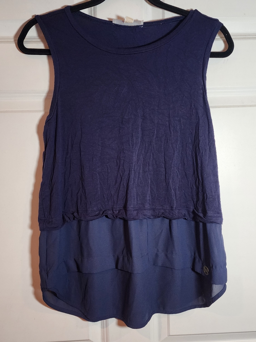 MICHAEL Michael Kors Navy Blue Sleeveless Blouse Medium